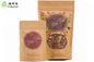 Heat Sealing Kraft Paper Stand Up Zip Lock Bag With Oval Window For Chai Tea